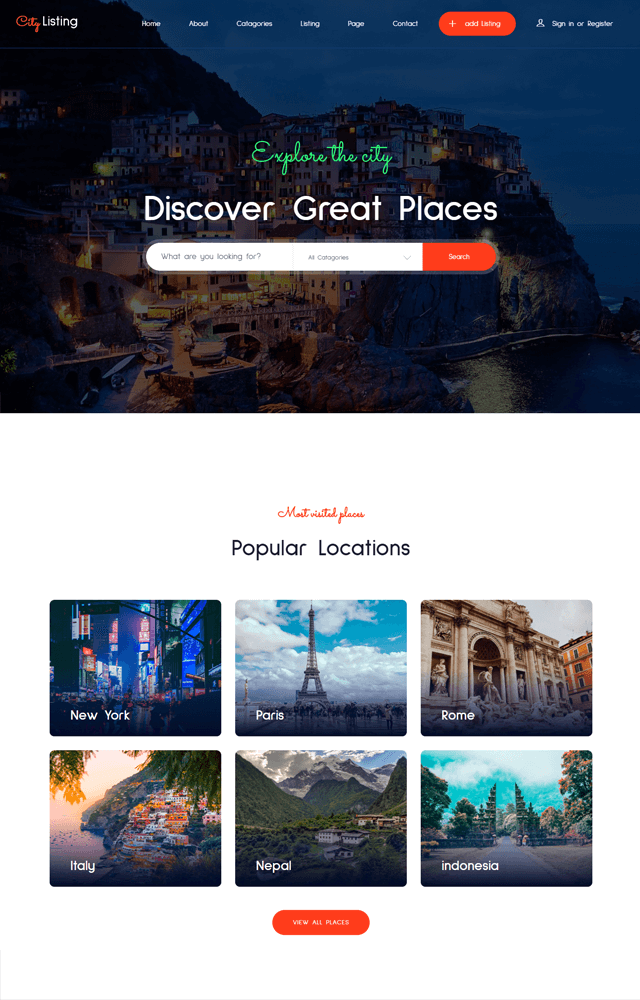 旅游城市商务服务风格企业网站模板