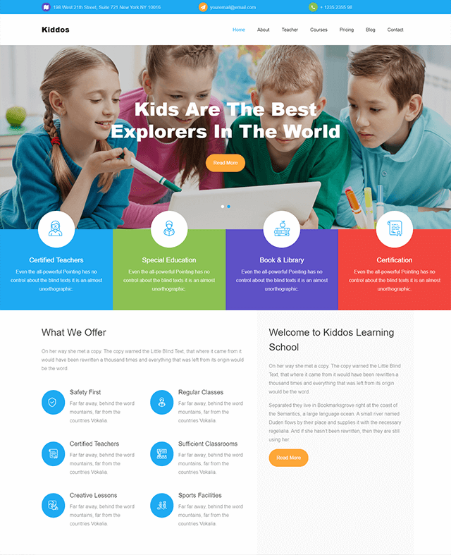 儿童学习教育类网站模板